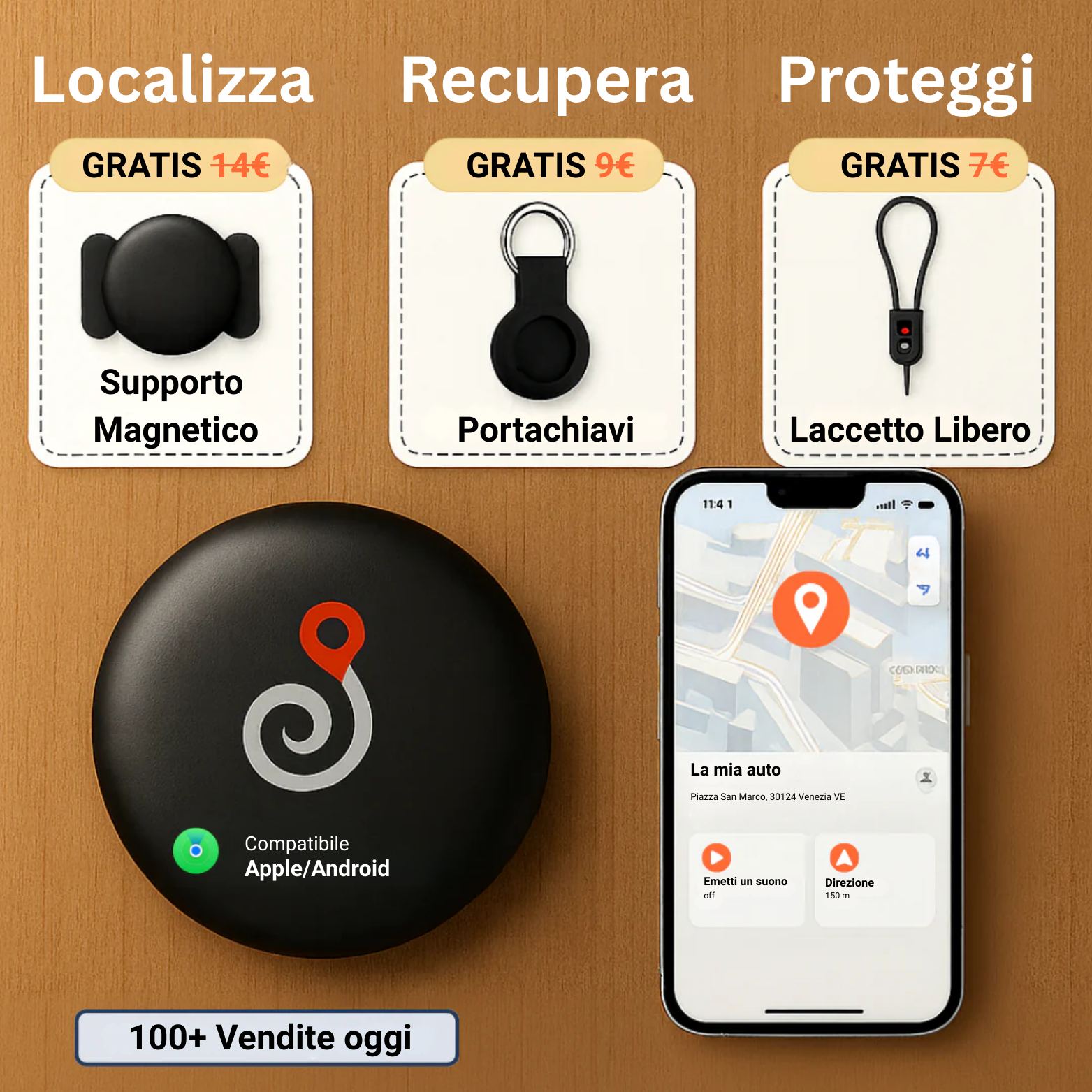 GP90 – Localizzatore GPS senza abbonamento (Android/Apple)